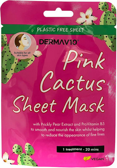 Derma V10 Pink Cactus Face Moisturizing / Νourishing Mask