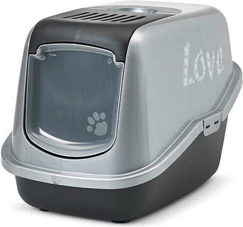 Savic nestor impression Cat Toilet Closed with Filter Black L56 x W39 x H38.5cm