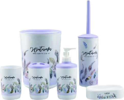 Set Accesorii Pentru Baie Din Plastic Multicolor 6 Bucăți