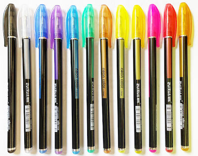 Pen Rollerball 1mm with Multicolour Ink 12pcs