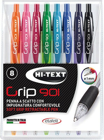 Etafelt Hi-Text 901 Ballpoint Pens 8 Pieces