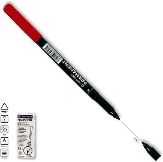 Centropen M Permanent Marker 1mm Rot