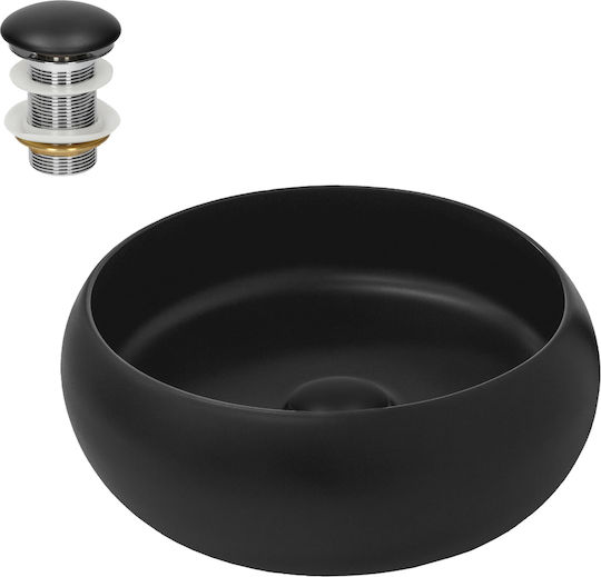 ML-Design Aufgesetztes Waschbecken Keramik 35x35x30cm Schwarz
