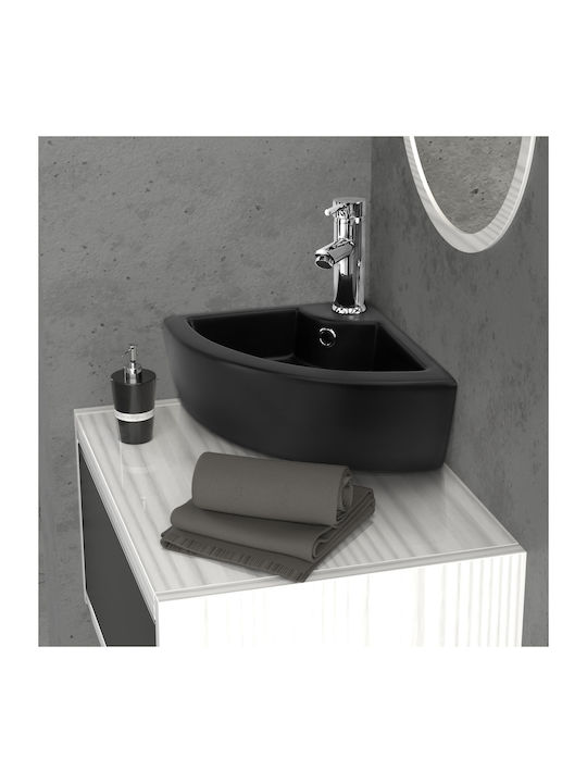 ML-Design Aufgesetztes Waschbecken Keramik 46x33x13cm Schwarz