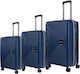 Cardinal Anniversary Travel Suitcases Hard Navy Blue with 4 Wheels Set 3pcs