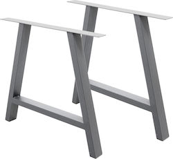 ECD Germany Möbel Bein Metallisch Geeignet für Tabelle , Büro in Gray Farbe 70x72cm 2Stück
