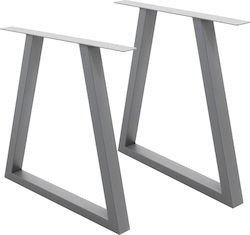 ECD Germany Möbel Bein Metallisch Geeignet für Tabelle , Büro in Gray Farbe 60x72cm 1Stück