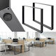 ECD Germany Metallisches Möbelbein Für Tisch / Beistelltisch / Büro 80x72cm Graue