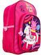 Setino School Backpack Kindergarten with Water Bottle Holder Fuchsia 26 x 10 x 32 cm