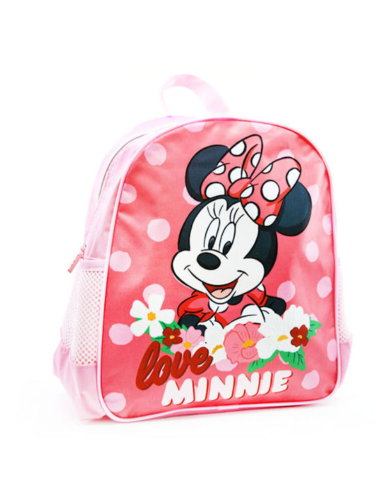 Setino School Backpack for Kindergarten with Water Bottle Holder Pink 27 x 11 x 30cm