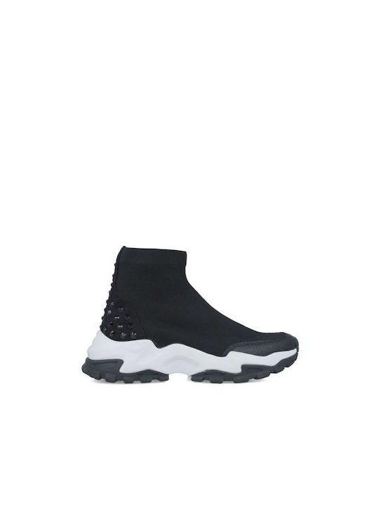 Menbur Chunky Ankle Boots with Socks Black