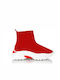 Malesa Ankle Boots with Socks Red