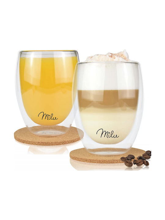 Glass Cup Transparent 350ml 2pcs