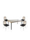 Ampius Outdoor Dining Room Set 5 Pieces Natural/Black with Pillows