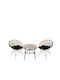 Arellius Garden & Outdoor Furniture Set for Small Spaces 3 Pieces Natural/Black with Pillows