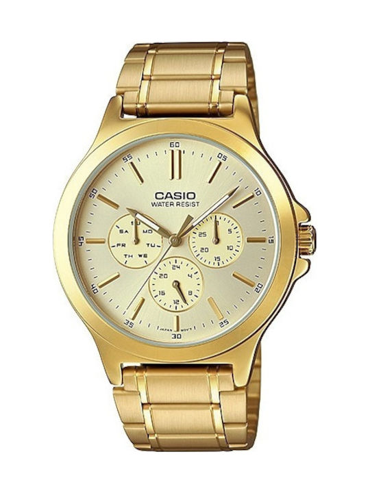 Casio Men's Watch 41.5mm Chronograph Battery with Gold Metal Bracelet