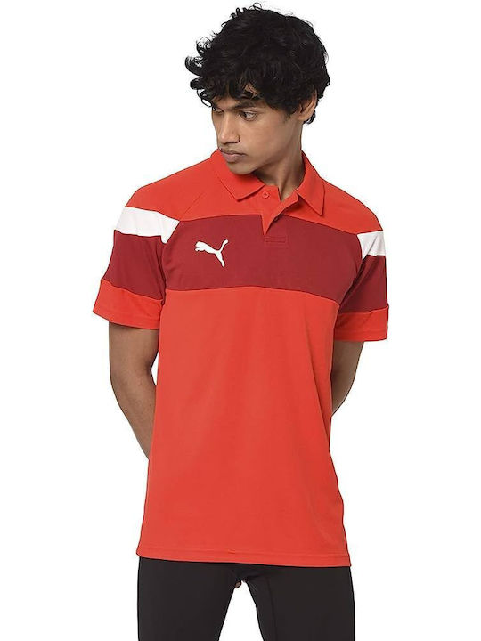 Puma Ανδρικό T-shirt Κοντομάνικο Polo Κόκκινο