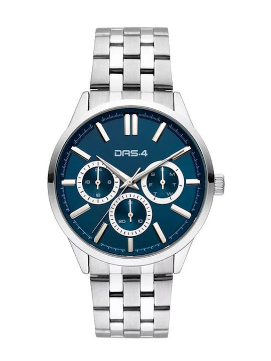 DAS.4 Herrenuhr 43mm Batterie mit Silber Metall...