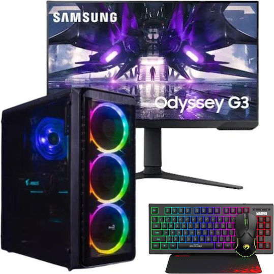 Vengeance Aero-V8 Gaming Desktop Computers (Ryzen 5-5500/16GB DDR4/512GB SSD/GeForce RTX 4060/No Operating System) and Samsung Odyssey G32A VA 24″ FHD Monitor