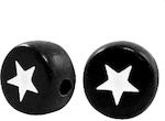 γράμματα σύμβολο αστέρι Χάντρα Χειροτεχνίας σε Μαύρο χρώμα 7mm