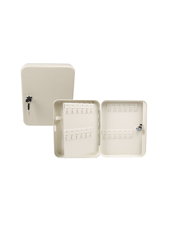 Krausmann Wall Key Holder Metallic 48 positions with Lock 20x7.5x25cm