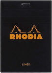 Rhodia Notebook Block 80 Sheets Ruled Black 126009