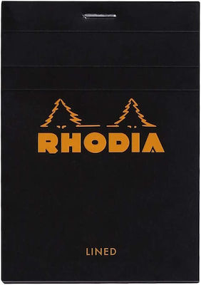 Rhodia Notizblock 80 Blätter Geregelt Schwarz 126009