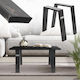 ML-Design Μεταλλικό Πόδι Επίπλου 2τμχ Κατάλληλο για Τραπέζι / Τραπεζάκι 44x42cm Μαύρο