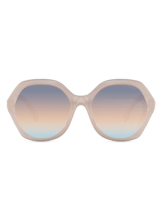 Solo-Solis Sonnenbrillen mit Beige Rahmen und Mehrfarbig Verlaufsfarbe Linse NDL6149