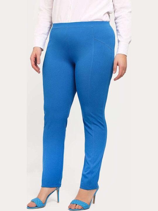 Dina Women's Fabric Trousers Blue