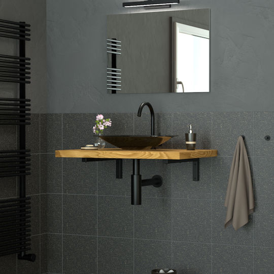 ML-Design Heavy-Duty Metallic Corner Shelf Black 300x150mm 490006970
