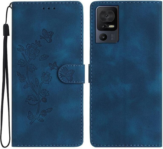 Butterfly Flower Wallet Μπλε (TCL 40 SE)