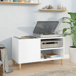 vidaXL Mobilier Hi-Fi cu 2 Rafturi Alb 38x84.5x48cm