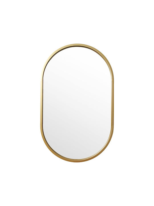 Pakketo Wall Mirror Oval with Gold Metallic Frame 80x50cm 1pcs
