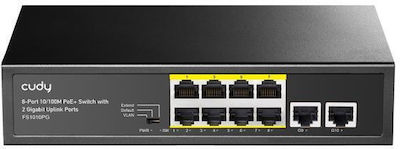 Cudy FS1010PG v1 Negestionat L2 PoE+ Switch cu 8 Porturi Ethernet