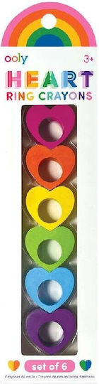 Ooly Heart Set de creioane colorate cu 6 culori