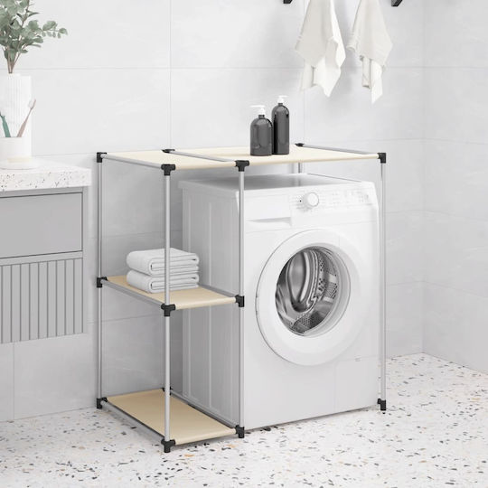 vidaXL An der Wand montiert Badezimmerregal Metallisch mit 3 Regalböden 87x55x90.5cm Braun