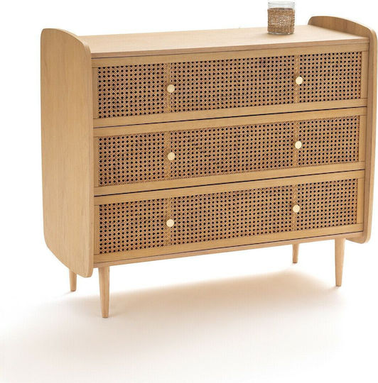 Comoda pentru Dormitor Lemnoasă cu 3 sertare 100x47x90buc