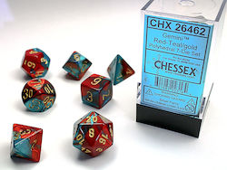 Chessex Gemini Set Zaruri Poliedrice 7 Piese Ro...