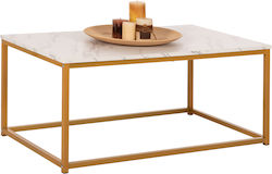 Rectangular Wooden Coffee Table Gold L95xW55xH43cm