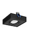 Redled Square Metallic Recessed Spot with Socket GU10 Black 9.6x9.6cm. 1pcs