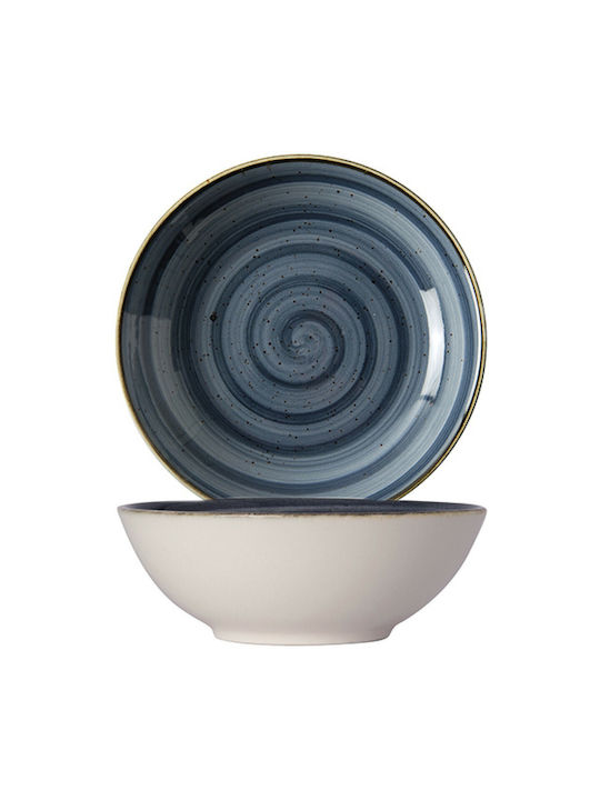 Porline Porselen Serving Bowl Round made of Porcelain Blue with Diameter 17cm