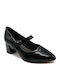 Patent Leather Black Heels with Strap