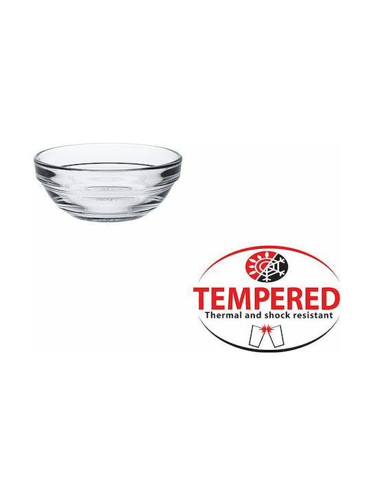 Duralex Lys Serving Bowl for Dip Round Glass Transparent with Diameter 7cm 4 Pieces