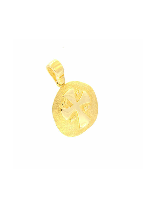 Ηώς Pendant Kids Charm Double Sided Constantinato made of Gold 9K ΜΕ1715