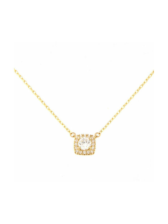 Ios Necklace Rosette from Gold 14K with Zircon