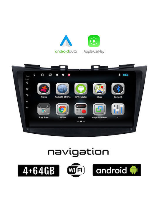 Booma Ηχοσύστημα Αυτοκινήτου για Suzuki Swift 2011-2016 (Bluetooth/USB/WiFi/GPS/Apple-Carplay/Android-Auto) με Οθόνη Αφής 9"