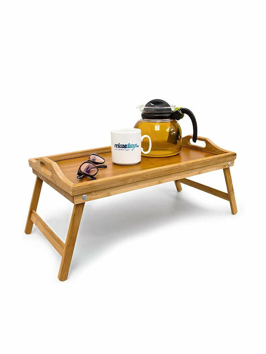Relaxdays Bamboo Δίσκος Κρεβατιού 50x30cm