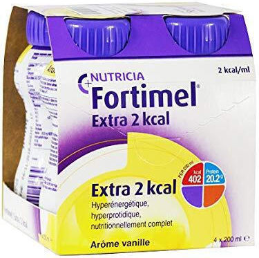 Nutricia Fortimel Extra 2 Kcal Ειδικό Συμπλήρωμα Διατροφής 4 x 200ml Βανίλια