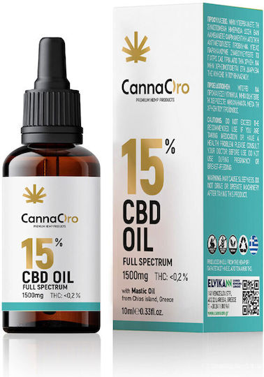 CannaOro Έλαιο Κάνναβης σε Σταγόνες 1500mg με 15% CBD 10ml
